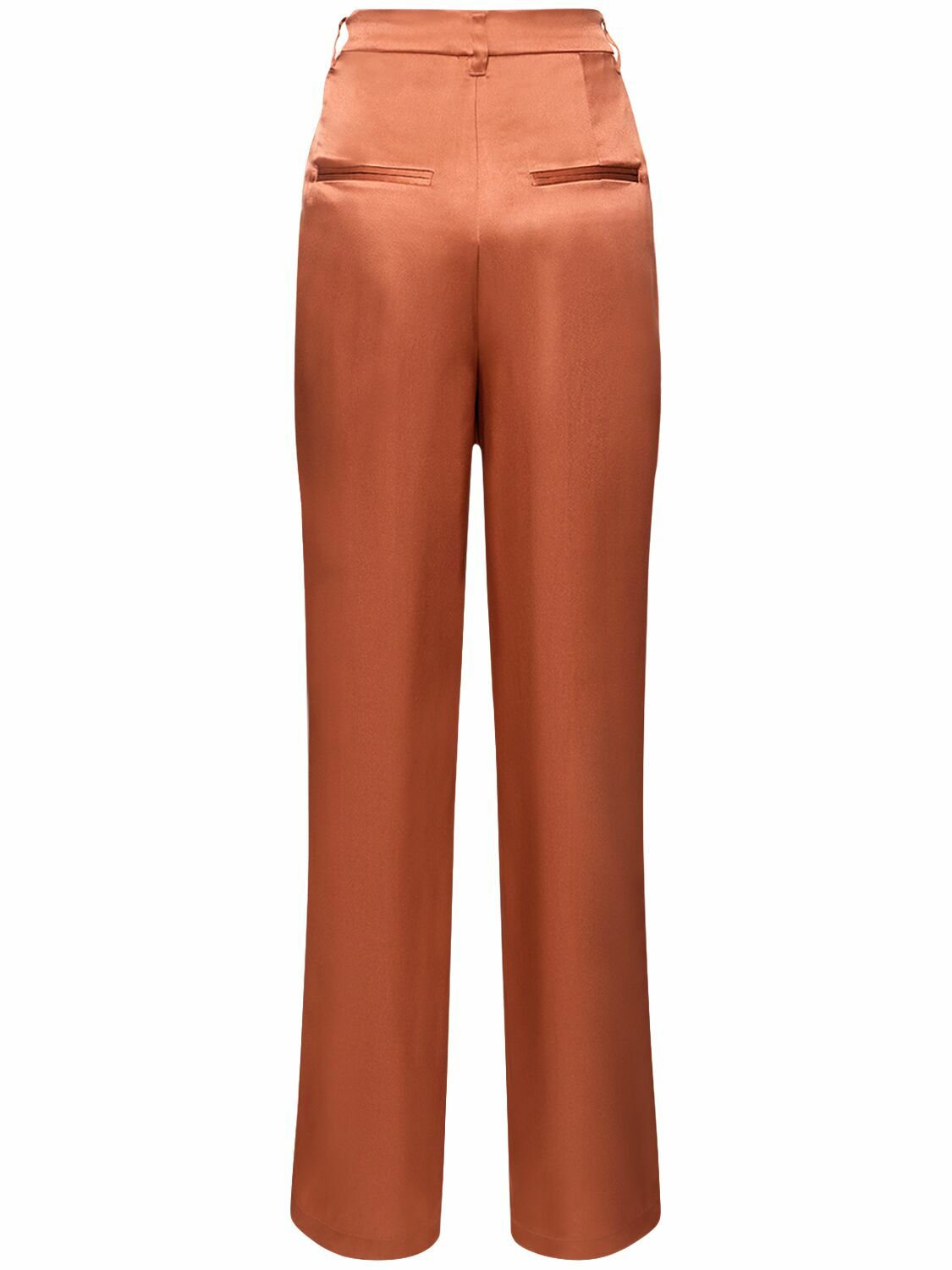 パンツ ANINE BING Women Straight Pants A 03 10598CO RED13 ANINE BING - Carrie Silk Satin Straight Pants ANINE BING