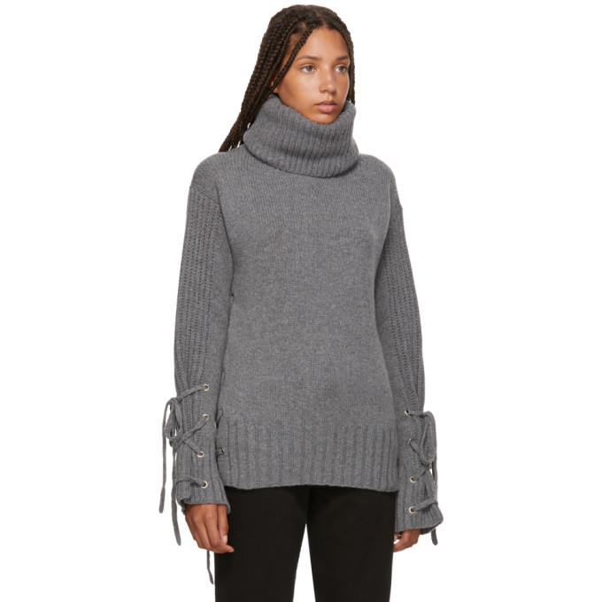 お歳暮 のし McQ Alexander McQueen Grey Lace-Up Turtleneck McQ Alexander マタニティ