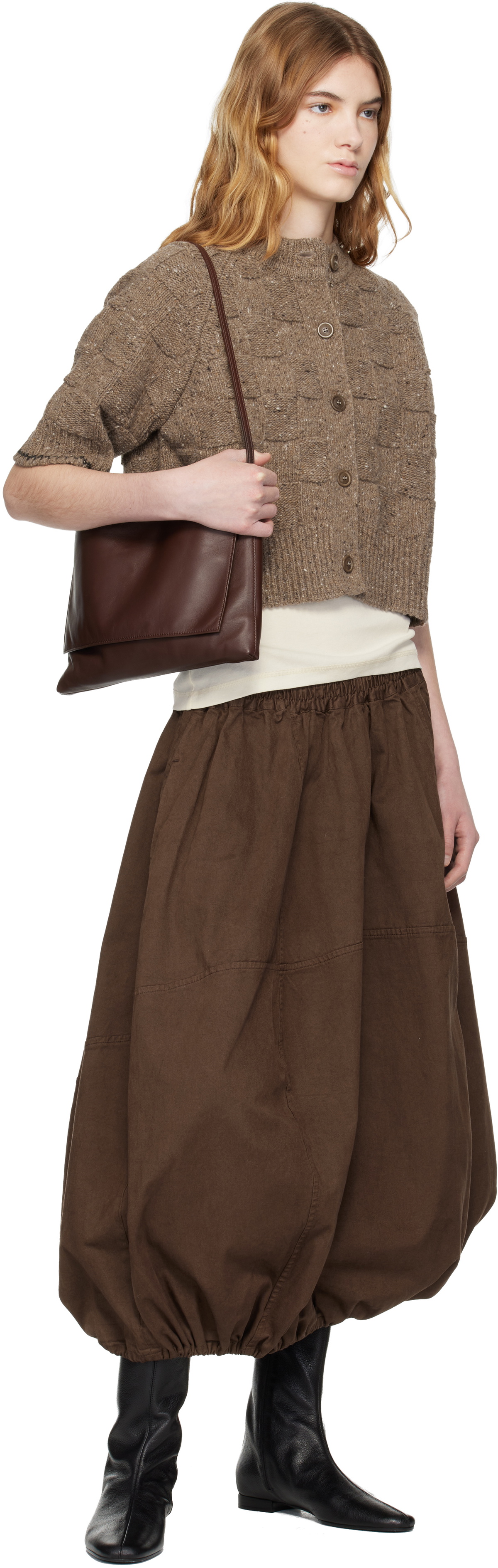 YMC Brown Kwai Knit Cardigan