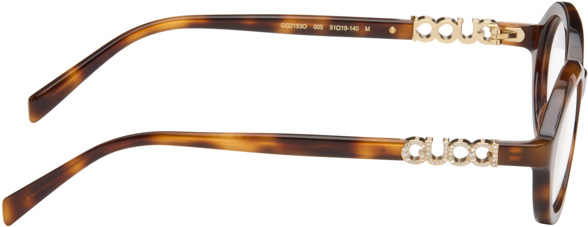 Gucci Brown Oval Optical Glasses