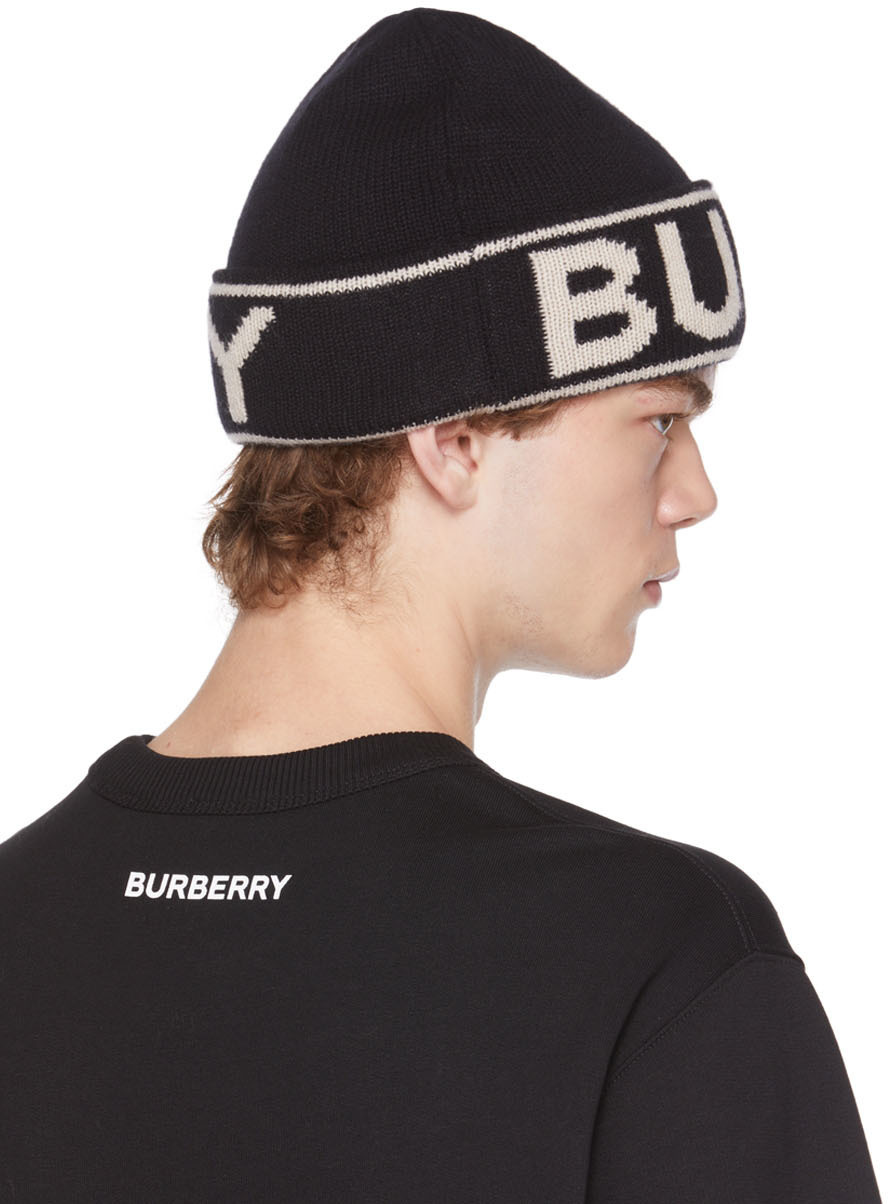 Burberry Black Cashmere Beanie Burberry