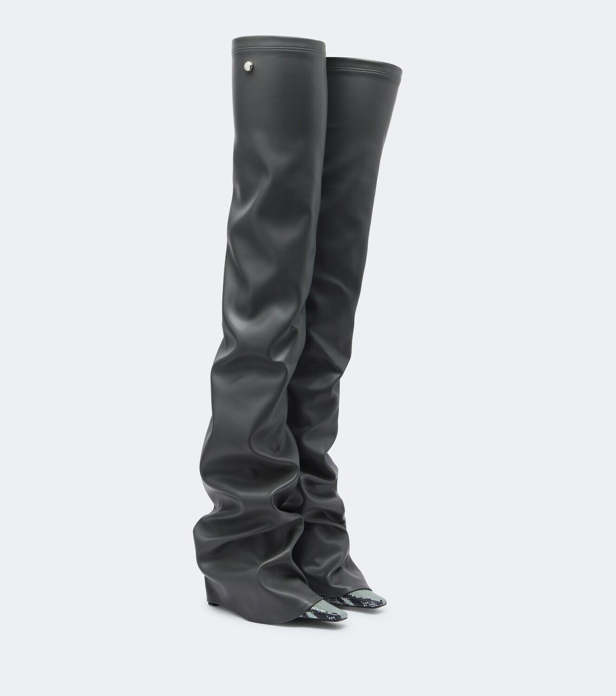 The Attico Robin snake-effect over-the-knee boots