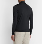 Bogner - Florin Logo-Print Stretch-Jersey Half-Zip Golf Top - Black