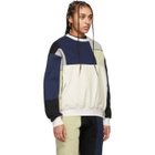GR-Uniforma White and Navy Patchwork Sweatshirt