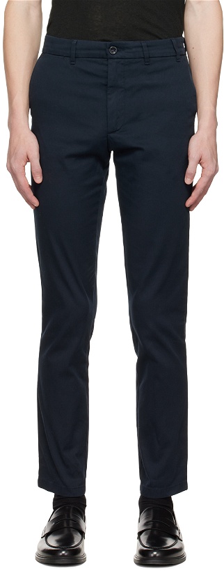 Photo: NORSE PROJECTS Navy Aros Slim Trousers