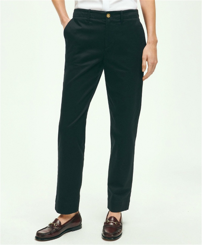 Photo: Brooks Brothers Women's Garment Washed Stretch Cotton Chinos | Black