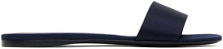 Photo: The Row Navy Combo Slide Sandals