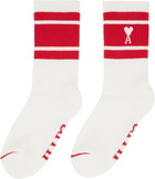 AMI Paris White & Red Ami de Cœur Socks