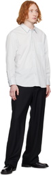 Dunst Blue Oversized Striped Shirt