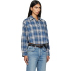 Citizens of Humanity Navy & Off-White Ana Cropped Shirt