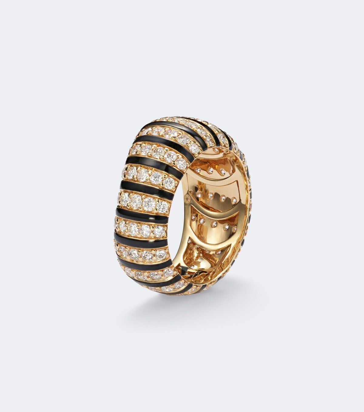 Kamyen Sandra 18kt gold and enamel ring with diamonds
