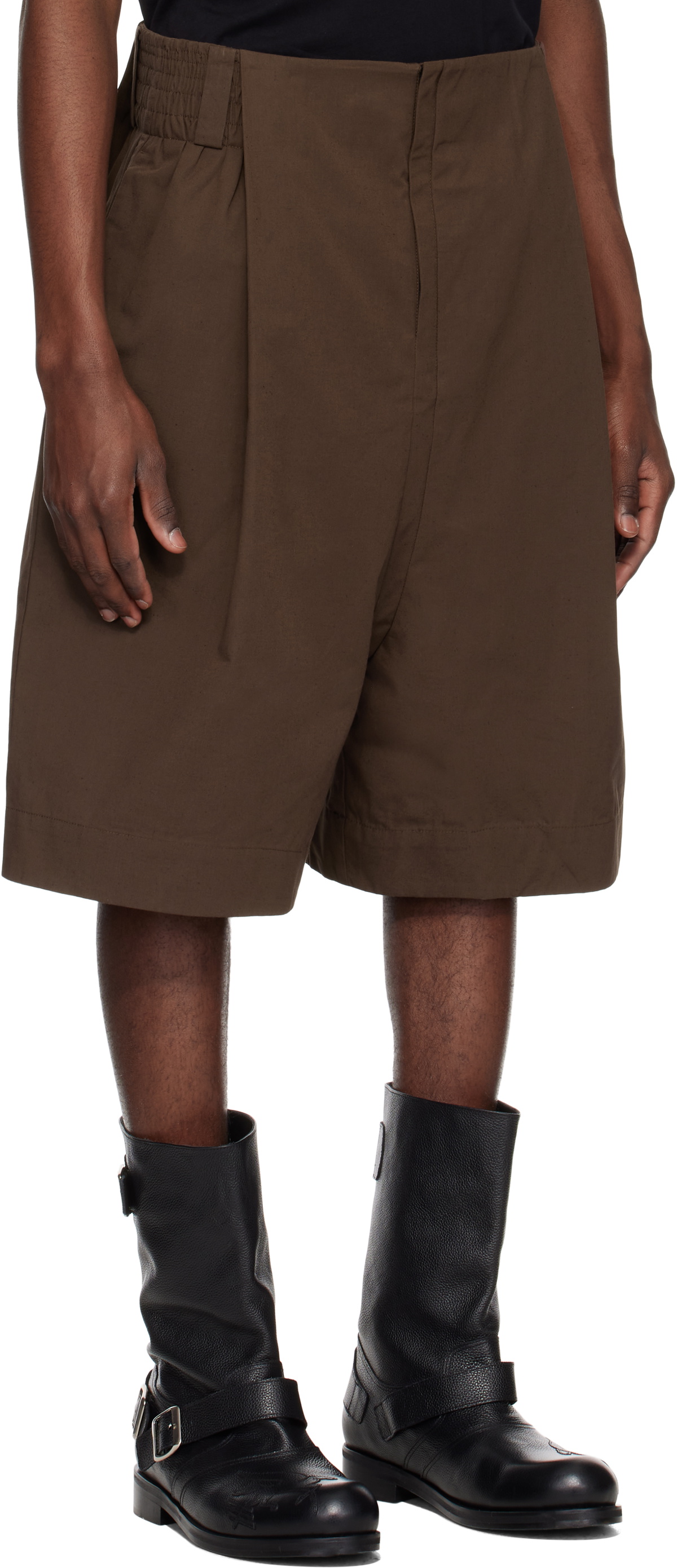 pet-tree-kor Brown Tension Shorts pet-tree-kor