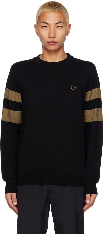 Photo: Fred Perry Black Crewneck Sweater