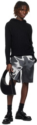 HELIOT EMIL Gray Liquid Metal Shorts