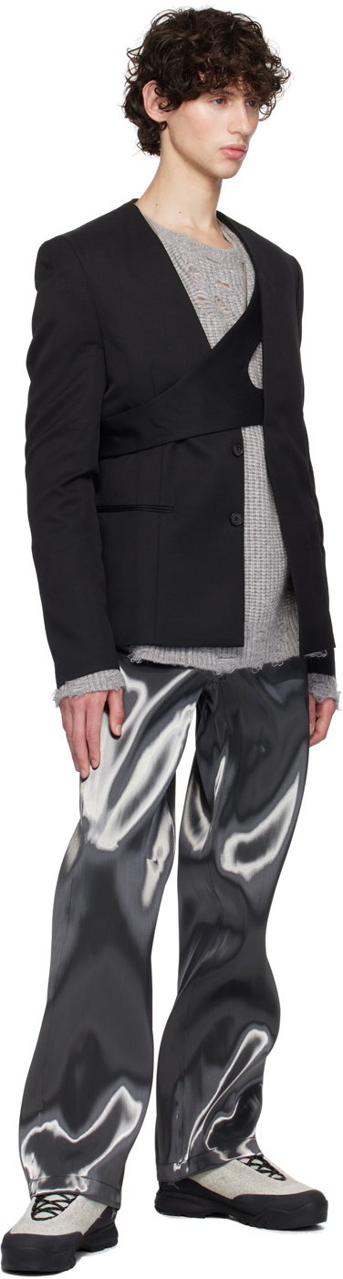 HELIOT EMIL Gray Distressed Sweater Heliot Emil