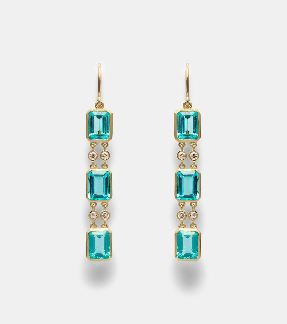 Ileana Makri Sofia 18kt gold drop earrings with apatites and diamonds