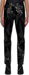 GmbH Black Thor Faux-Leather Trousers