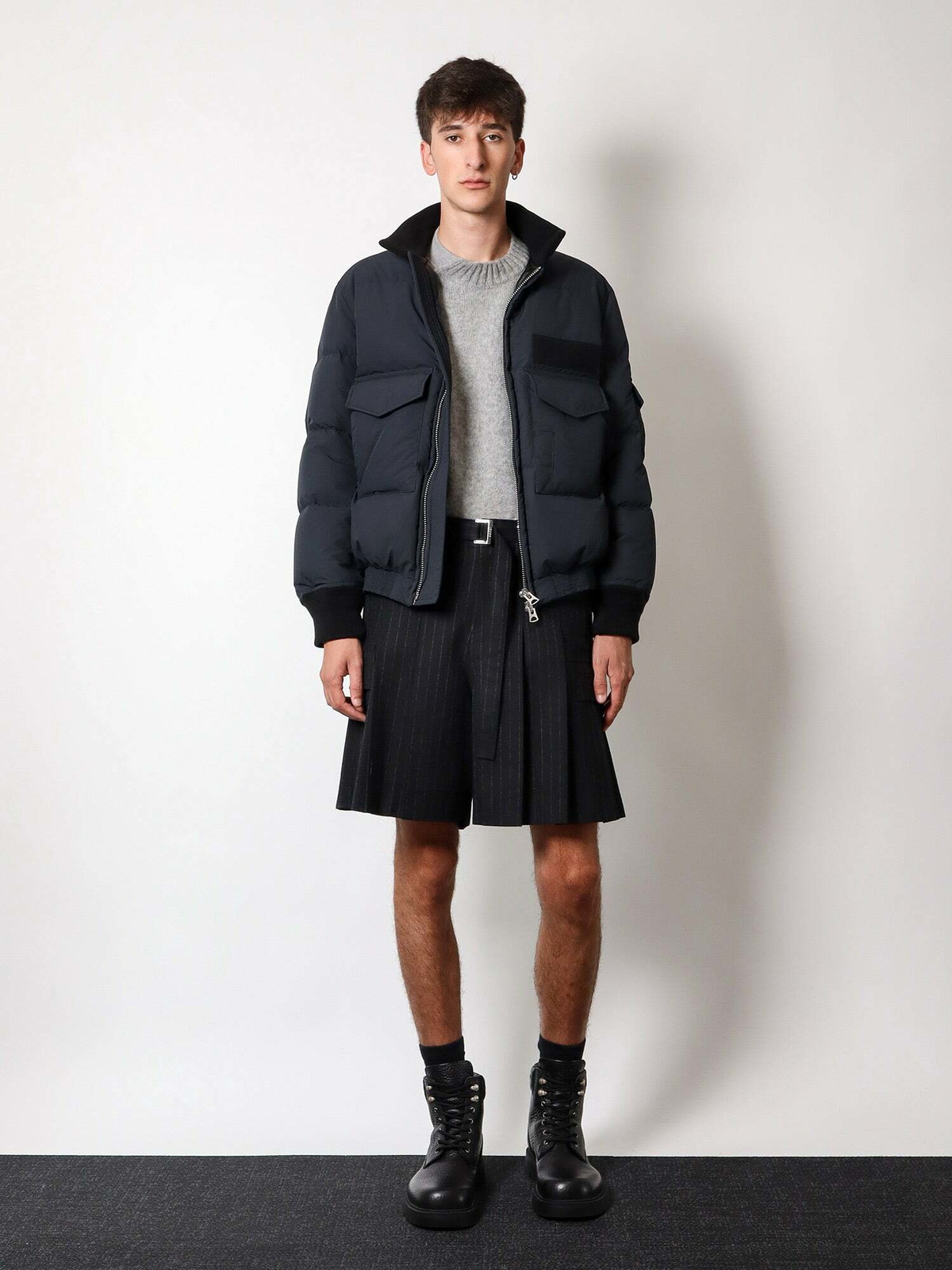 ジャケット SACAI CASUAL JACKETS BLACK SACAI Cropped paneled canvas and shell jacket | NET-A-PORTER