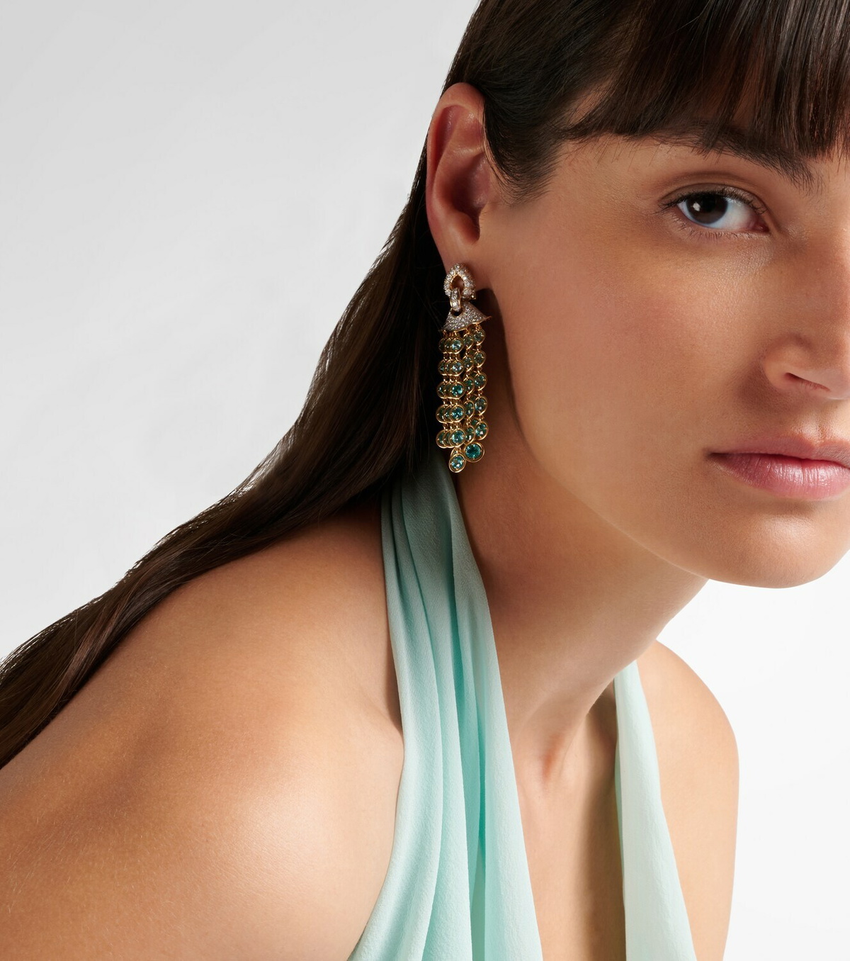 Marina B Pampilles 18kt gold drop earrings with diamonds and zircons