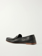 Versace - Logo-Embellished Leather Penny Loafers - Black