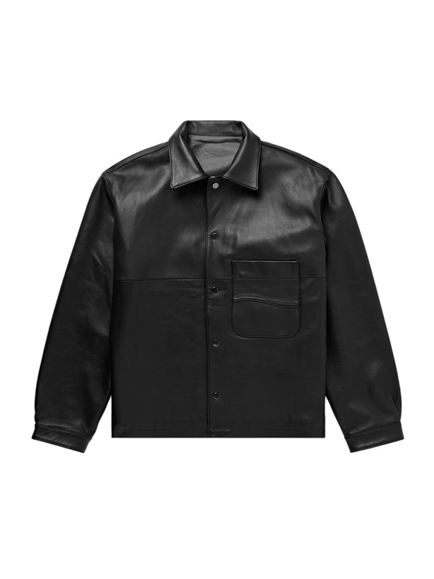 Photo: Stòffa - Wave Leather Jacket - Black