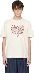 Lanvin Off-White Daisy Heart T-shirt
