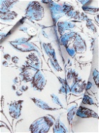 Loro Piana - André Floral-Print Cashmere and Silk-Blend Shirt - Blue