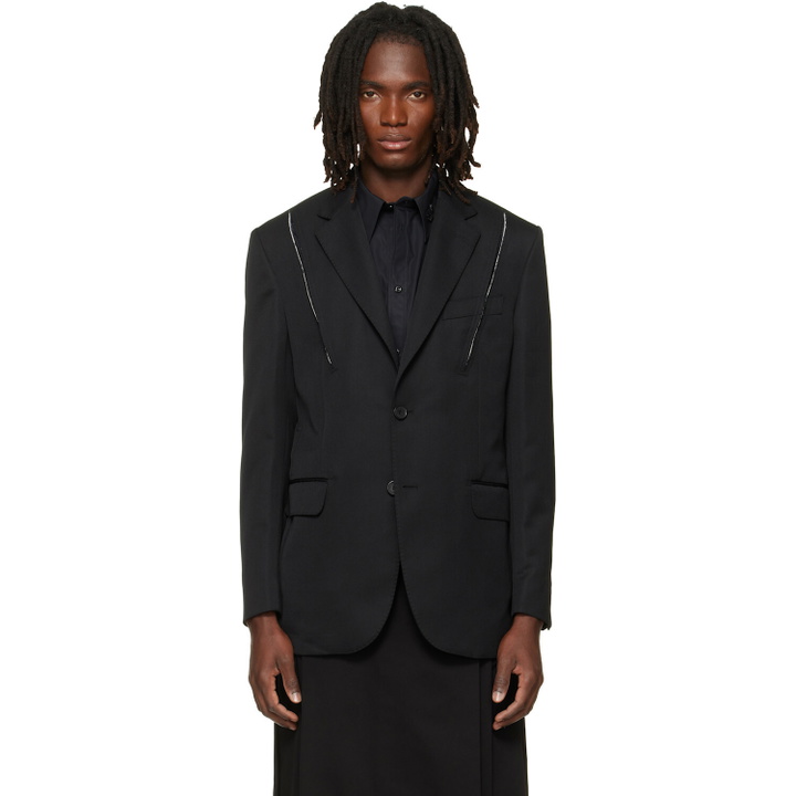Photo: Simone Rocha Black Structured Slash Blazer