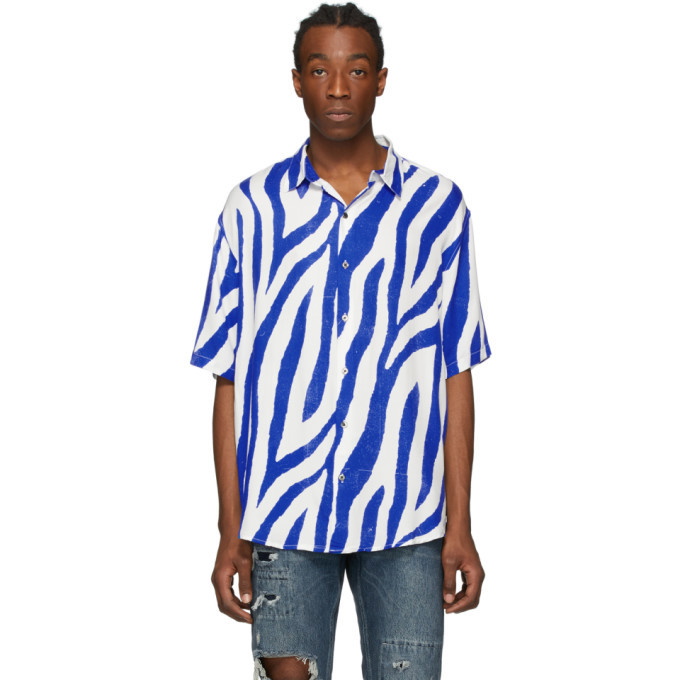 Photo: Ksubi Blue and White Animal Short Sleeve Shirt