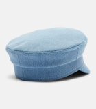 Ruslan Baginskiy Embellished distressed denim newsboy hat