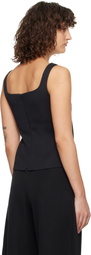 RECTO Black RC Signature Curved Neck Top