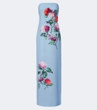 Carolina Herrera Embellished floral-appliqué bustier gown