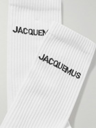 Jacquemus - Logo-Intarsia Ribbed Cotton-Blend Socks