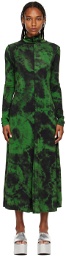 Proenza Schouler Green Tie-Dye Midi Dress