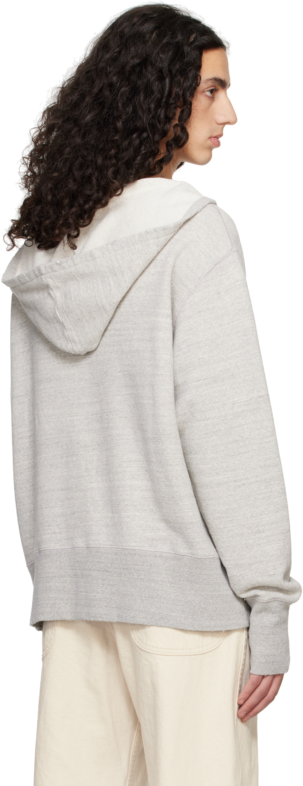 maison margiela フーディ Maison Margiela Gray Stamp Logo Hoodie Maison Margiela