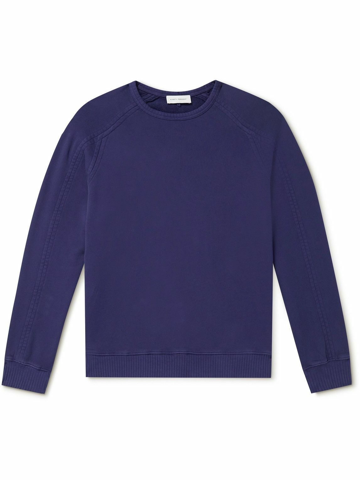 Photo: Ninety Percent - Loopback Organic Cotton-Jersey Sweatshirt - Blue