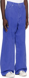B1ARCHIVE Blue Wide Leg 5 Pocket Jeans