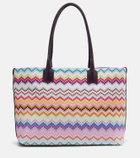 Missoni Zigzag leather-trimmed lamé tote bag