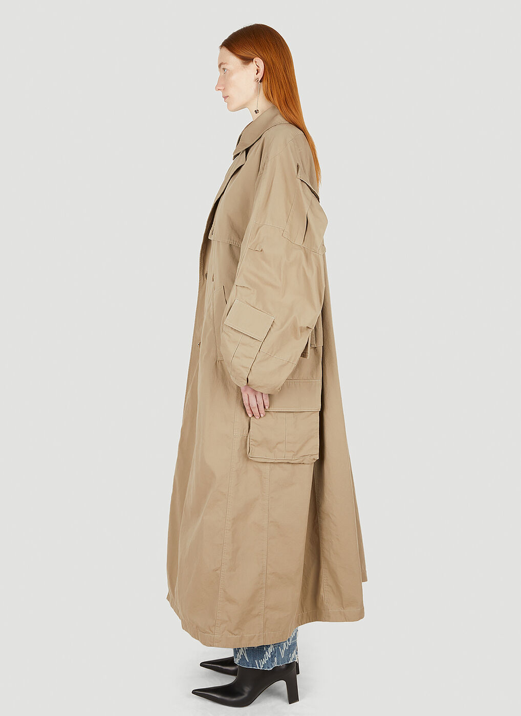 コート BALENCIAGA Check lining oversize trench coat Beige BALENCIAGA Oversized asymmetric cotton-twill trench coat