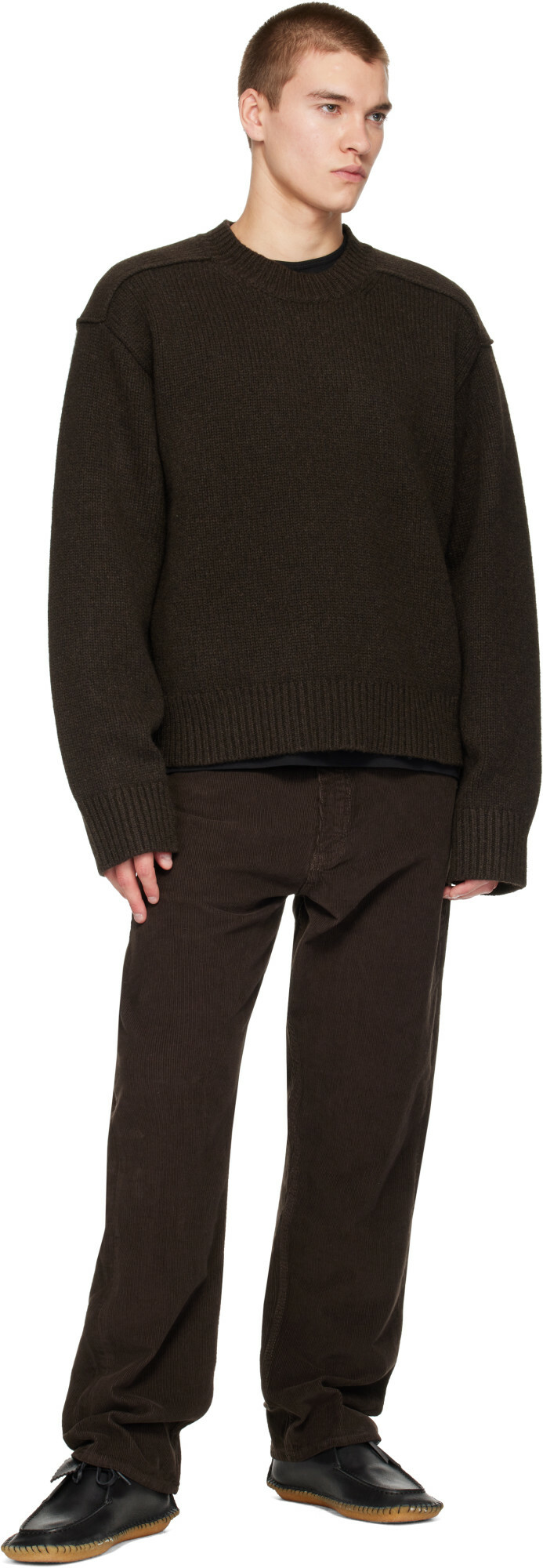 Studio Nicholson Brown Berez Knit Sweater
