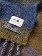 NN07 - Fringed Checked Wool-Blend Scarf