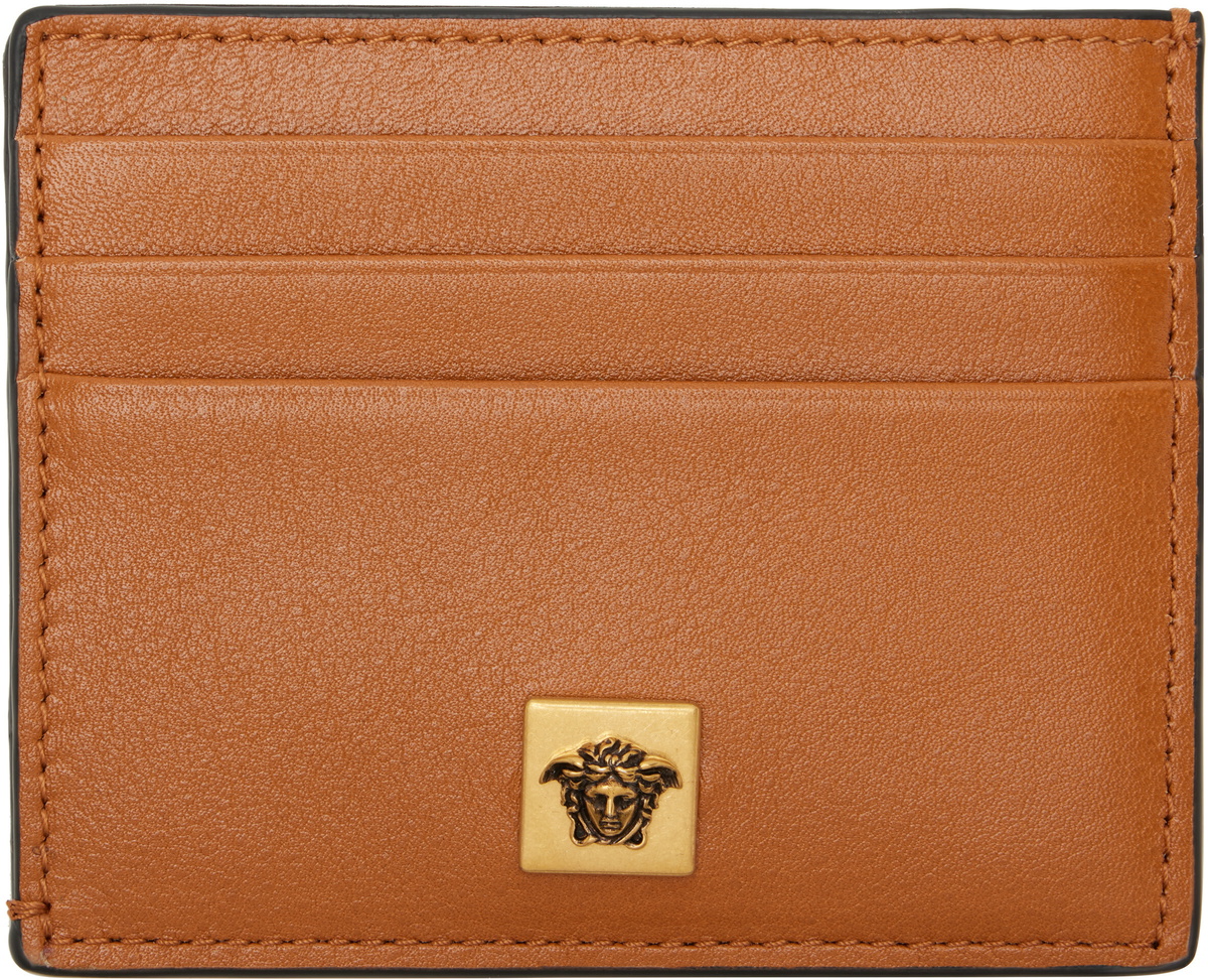 Versace Tan Severine Leather Card Holder
