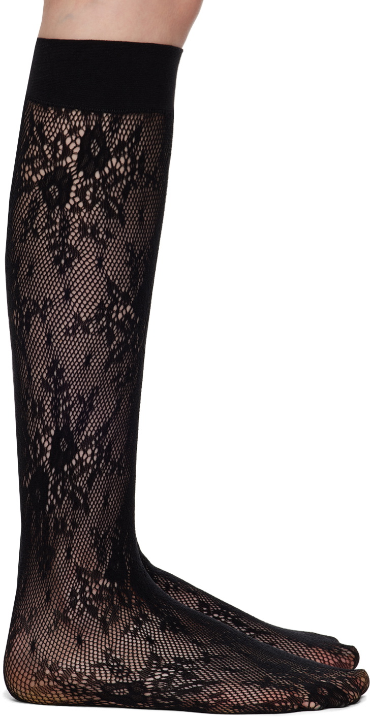Swedish Stockings Rosa Lace Knee Highs in Deep Red main image 0