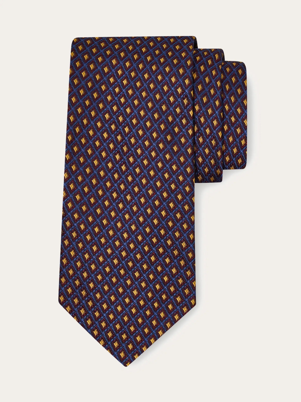 Ferragamo Mens Jacquard tie - Infinite Inspirations in Red