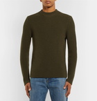 Mr P. - Ribbed Merino Wool Sweater - Men - Army green