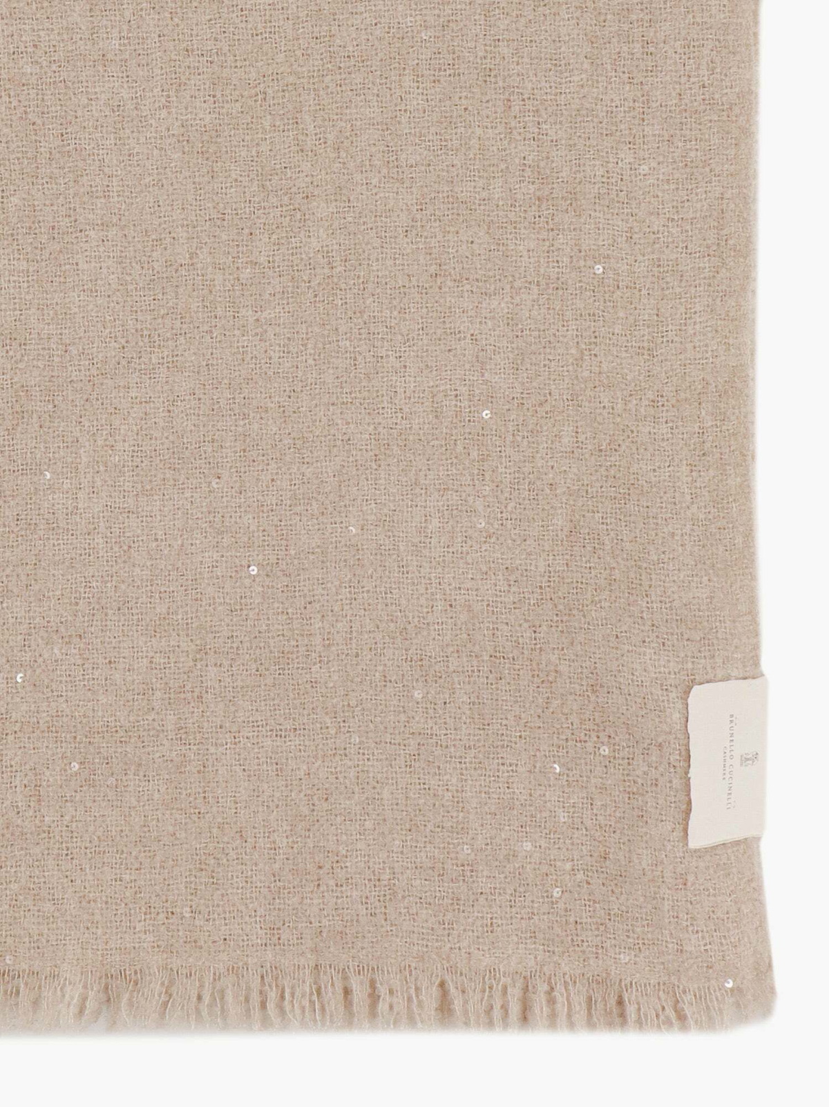 スカーフ BRUNELLO CUCINELLI Woman Scarf Beige MSCDFSW03P CIN37 Brunello Cucinelli - Beige Cashmere Scarf with Hood