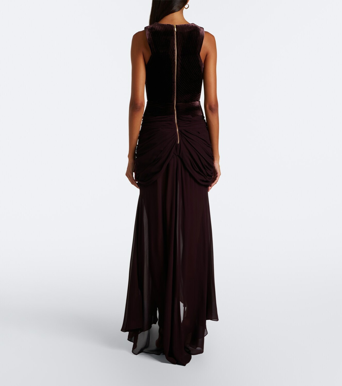Zimmermann Valiant cutout draped velvet gown