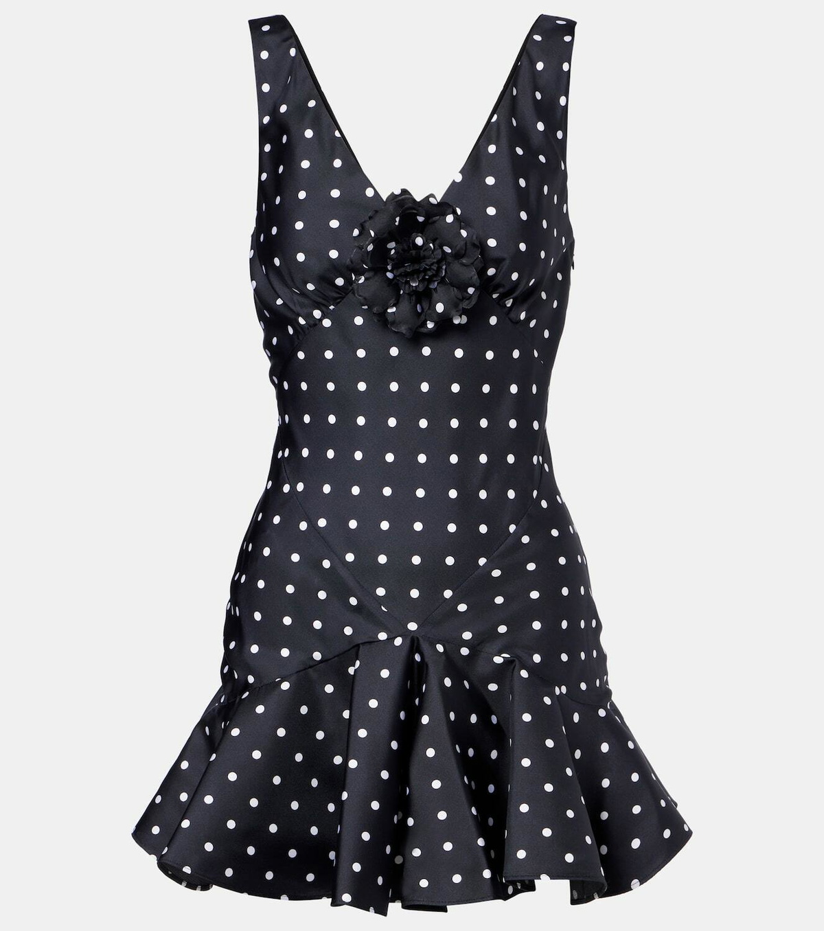 Rodarte Polka-dot silk twill minidress