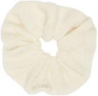 determ Off-White Collagen Fabric Knit Scrunchie