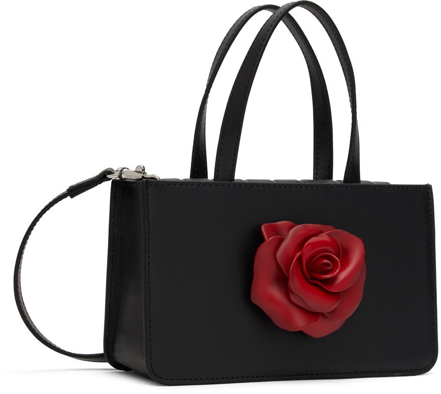 Puppets and Puppets Black Small Rose Bag